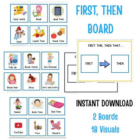 First Then Board Visual Aid Visual Schedule Toddler Etsy Visual