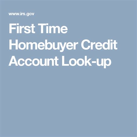 First Time Home Buyer Credit - Internal Revenue Service