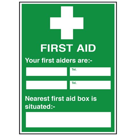 First aiders are... Editable Sign SSP Print Factory