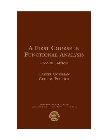 First course in functional analysis by goffman. - Kip irvine solutions manual 6th edition.