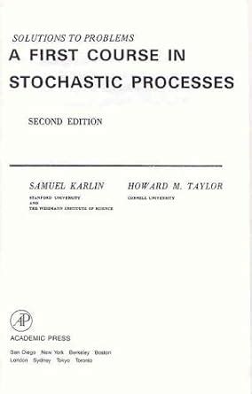 First course in stochastic process solution manual. - Daewoo matiz 2000 2005 reparatur service handbuch.
