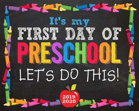 First day of preschool. Hello Preschool, First Day of Preschool Sign 2023-2024,Preschool photo decor, Preschool Milestone, rainbow school theme, memory keepsake (1.4k) Sale Price $3.20 $ 3.20 $ 4.58 Original Price $4.58 (30% off) Add to Favorites ... 