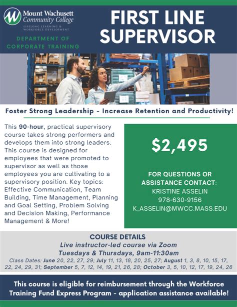 First line supervisor training.  Topical areas include leadership skil...