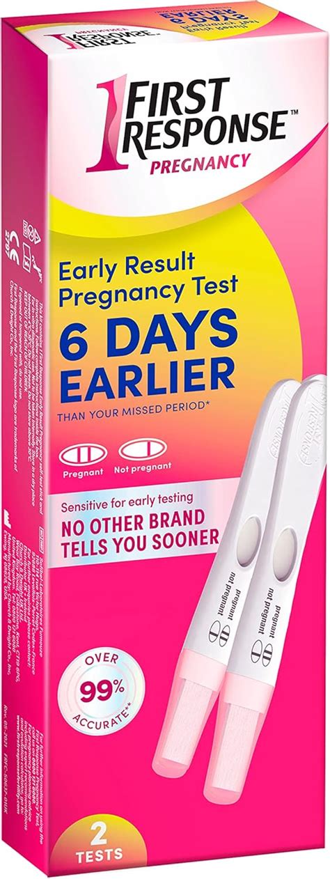 First response early result pregnancy test.  It is considered suitable due to its ...