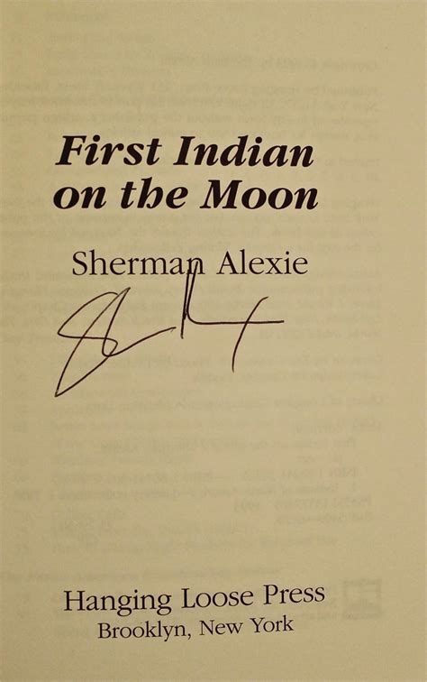 Read First Indian On The Moon By Sherman Alexie
