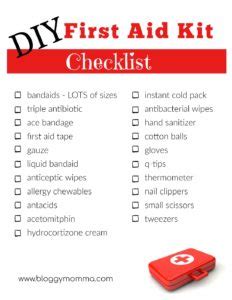 FirstAidChecklist Bloggy Momma