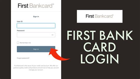 to the login screen for First Bankcard Connect i