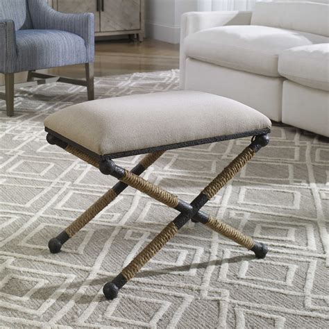 Firth Small Oatmeal Fabric Bench - City Mattress