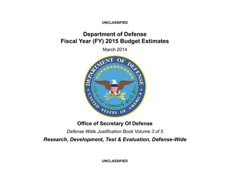 Fiscal Year 2015 Budget Estimates - U.S. Department of Defense