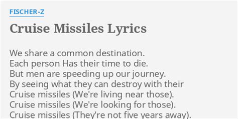 Fischer-Z - Cruise Missiles Lyrics Lyrics.com