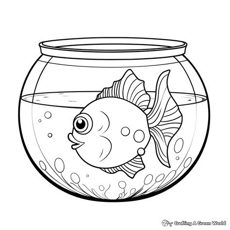 Fish Bowl Coloring Sheet Coloring Home