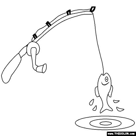 Fish On Hook Coloring Page - TheColor.com