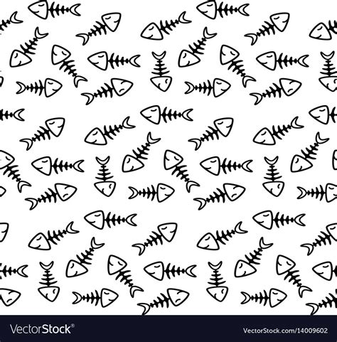 Fish bone pattern Royalty Free Vector Image VectorStock