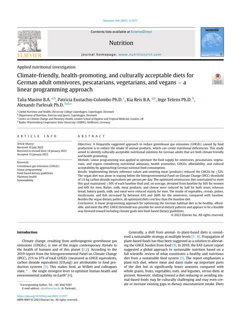 Fish in Climate-Friendly and Healthy Diets Request PDF