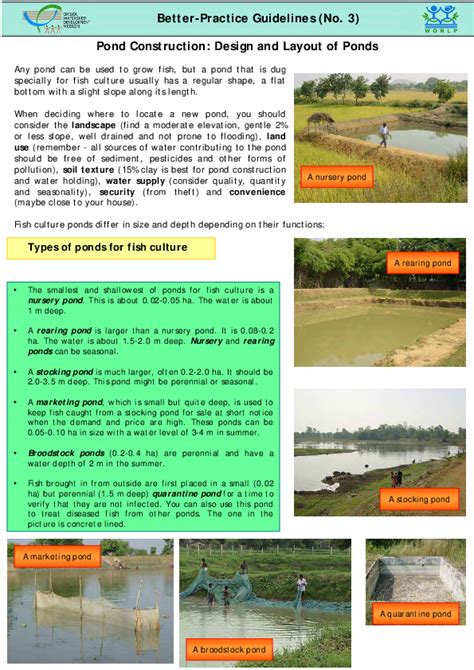 Fish pond layout and design pdf.  Pond design factors involve water flow, ...
