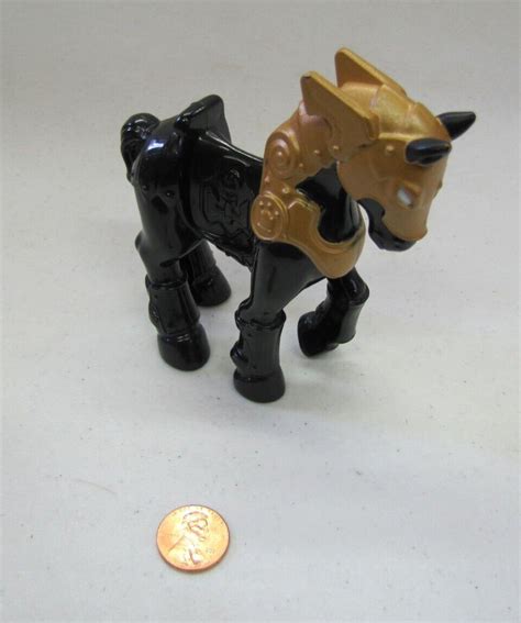 Fisher Price Imaginext BLACK HORSE with Gold Armor for Medieval Castle …