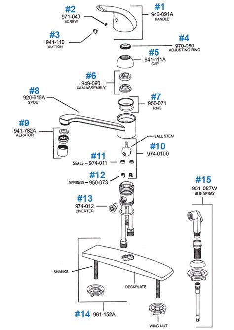 Glacier Bay Faucet Parts Diagram Link--Teapot 4 Inch Two-Handle La