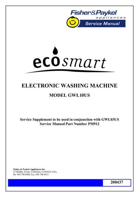 Fisher paykel washer gwl10us service manual. - Ge universal remote 24912 instruction manual.