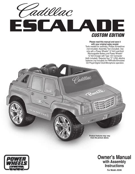 Fisher price power wheels escalade manual. - Dc comics le guide complet des personnages.