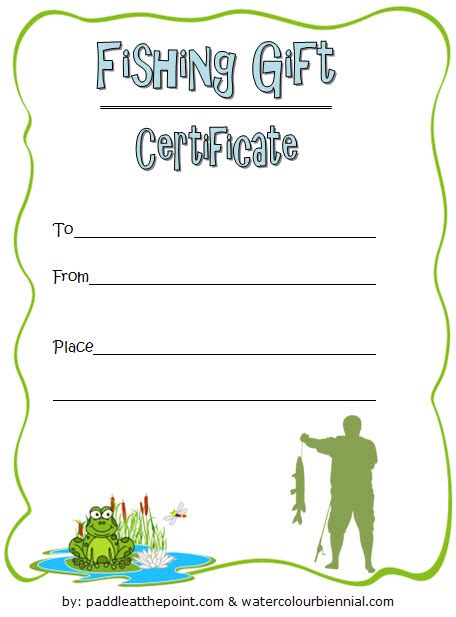Fishing Gift Certificate Template