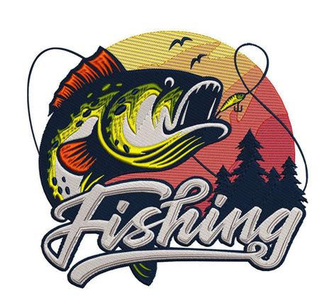 Fishing embroidery Designs