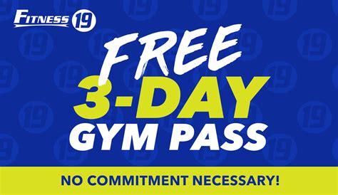 Fitness 19 3 day pass. Use These Tips to Save on Gym Memberships. May 7, 2020 | Posted by highervis. If you would like to join a gym, but you are not sure that you have the cash, there are many ways that you can save on a gym membership. Join With a Friend You have probably heard that having an accountability partner will keep you working out harder … 