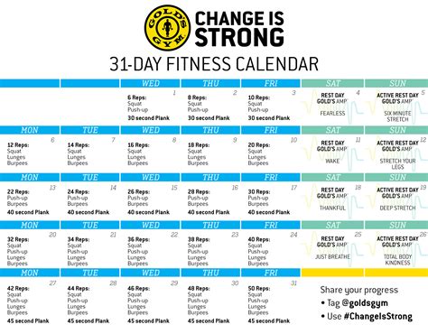 Fitness Calendar 2024