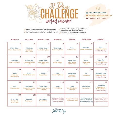 Fitness Challenge Calendar