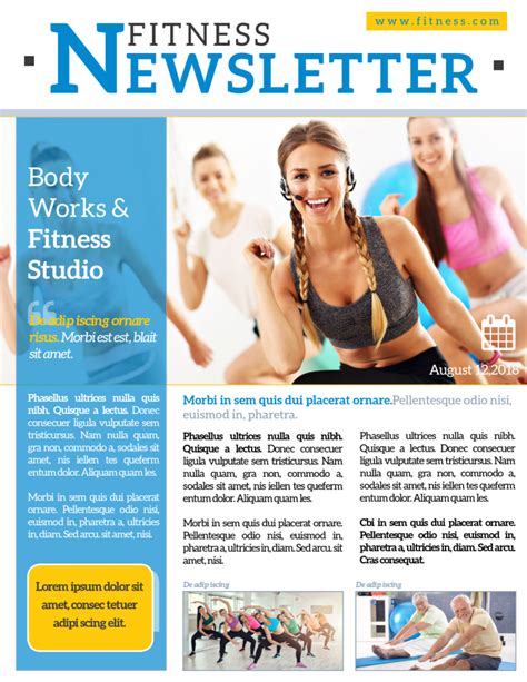 Fitness Newsletter Templates