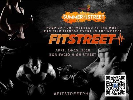 FitStreet 2024. BGC is bringing back its fitness fest this May 3 to 5. FitStreet 2024 will feature nearly 60 brand partners hosting free workouts, demos, and talks highlighting the importance of a 360º mind-body connection. G-Force, who is set to open their newest branch at Bonifacio Stopover, will be hosting K-pop classes during the event.. 