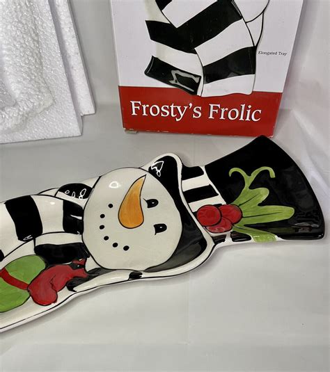 Fitz and Floyd Frosty’s Frolic Christmas Snowman Serving Dish