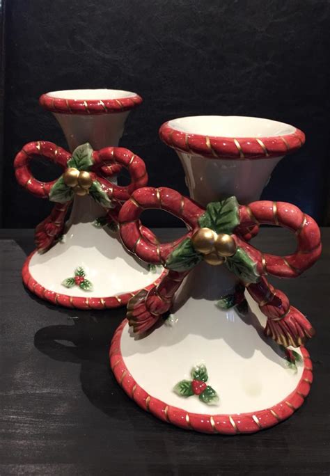 Fitz and floyd candle holders. Vintage Fitz and Floyd Christmas Rudolph Reindeer Candle Holder. (22) $14.00. Ceramic Figural Hand-Painted Christmas Snowman with Penguin 52 oz Cookie Jar w Gold, Silver Accent Trim - ADORABLE! By Fitz & Floyd. (524) $70.00. $100.00 (30% off) 