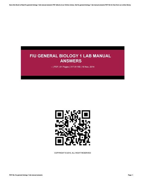 Fiu general biology 1 lab manual answers. - Suzuki df 15 manuale di riparazione.