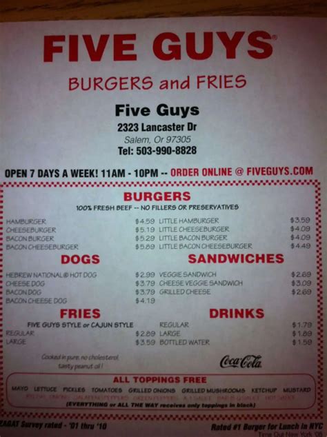 Five Guys Burgers and Fries, Mason, Cincinnati Zomato