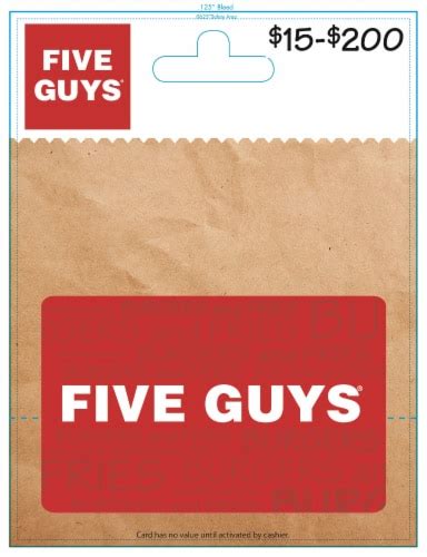 Five Guys Gift Card Value