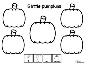 Five Little Pumpkins Coloring Shee