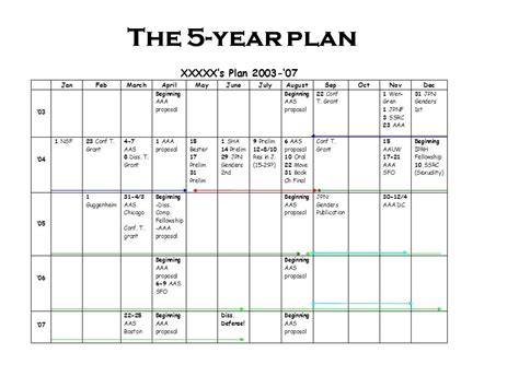 Five Year Planner Calendar