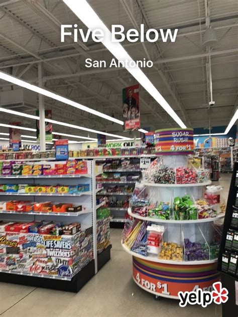 Get more information for Five Below in San Antonio, TX. See reviews, map, get the address, and find directions. Search MapQuest. Hotels. Food. Shopping. Coffee. Grocery. Gas. Five Below $ Closed today. 7 reviews (210) 688-0128. Website. More. Directions Advertisement. 5511 NW Loop 1604 105. 