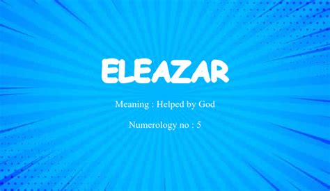 Five names recommended as Eleazar