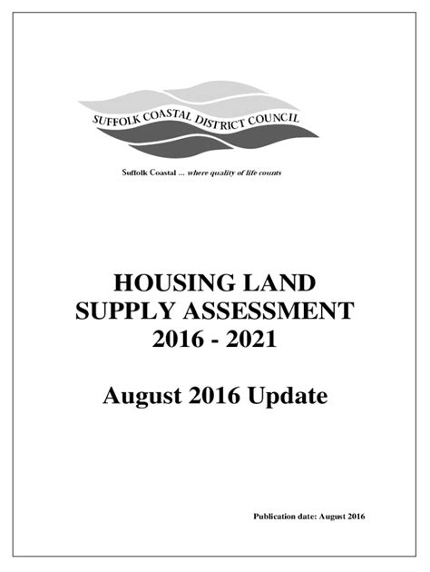 Five year housing land supply statement 1st April 2024 to publish