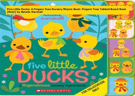 Read Five Little Ducks A Fingers  Toes Nursery Rhyme Book Fingers  Toes Tabbed Board Book By Natalie Marshall