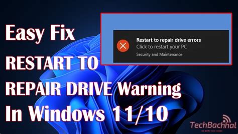 Fix: Restart to repair drive errors Warning in Windows 10