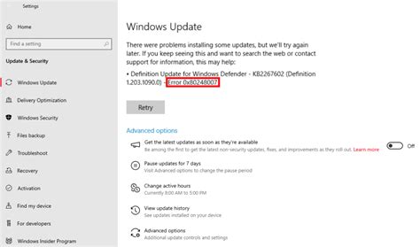 Fix: Windows Update Error 0x80248007 - Appuals