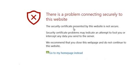 Fix “There is a problem connecting securely to this website” invalid