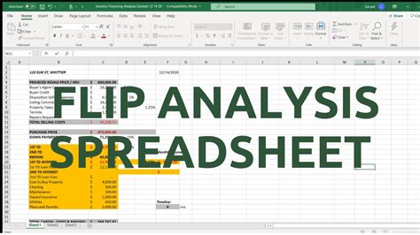 Fix And Flip Excel Investment Analysis Spreadsheet You Must