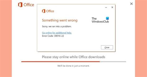 Fix Error 30016-22 when installing Office - TheWindowsClub