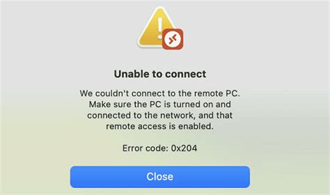 Fix Microsoft Remote Desktop Error Code 0x204 - Technipages