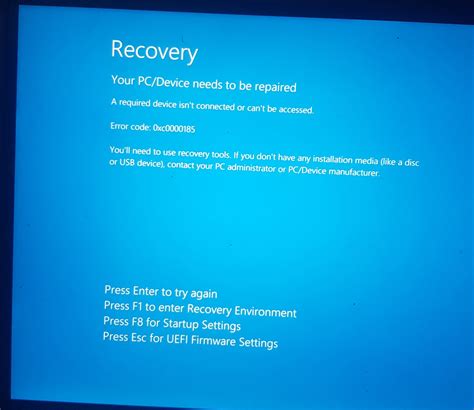 Fix Windows 10 Blue Screen Recovery Error 0x0000185 IR Cache