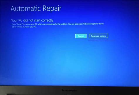 Fix Your PC did not start Correctly How To Solve Automatic Repair