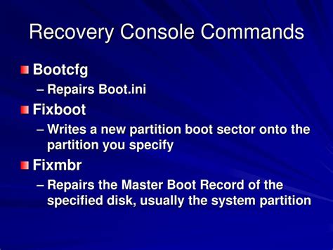 Fixboot Command Recovery Console 